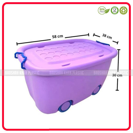 Colorful Kids Toy Storage Box, With Wheels