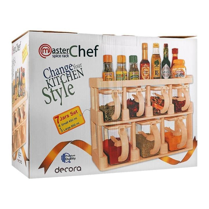 Master Chef Spice Rack, 7 Jars Set