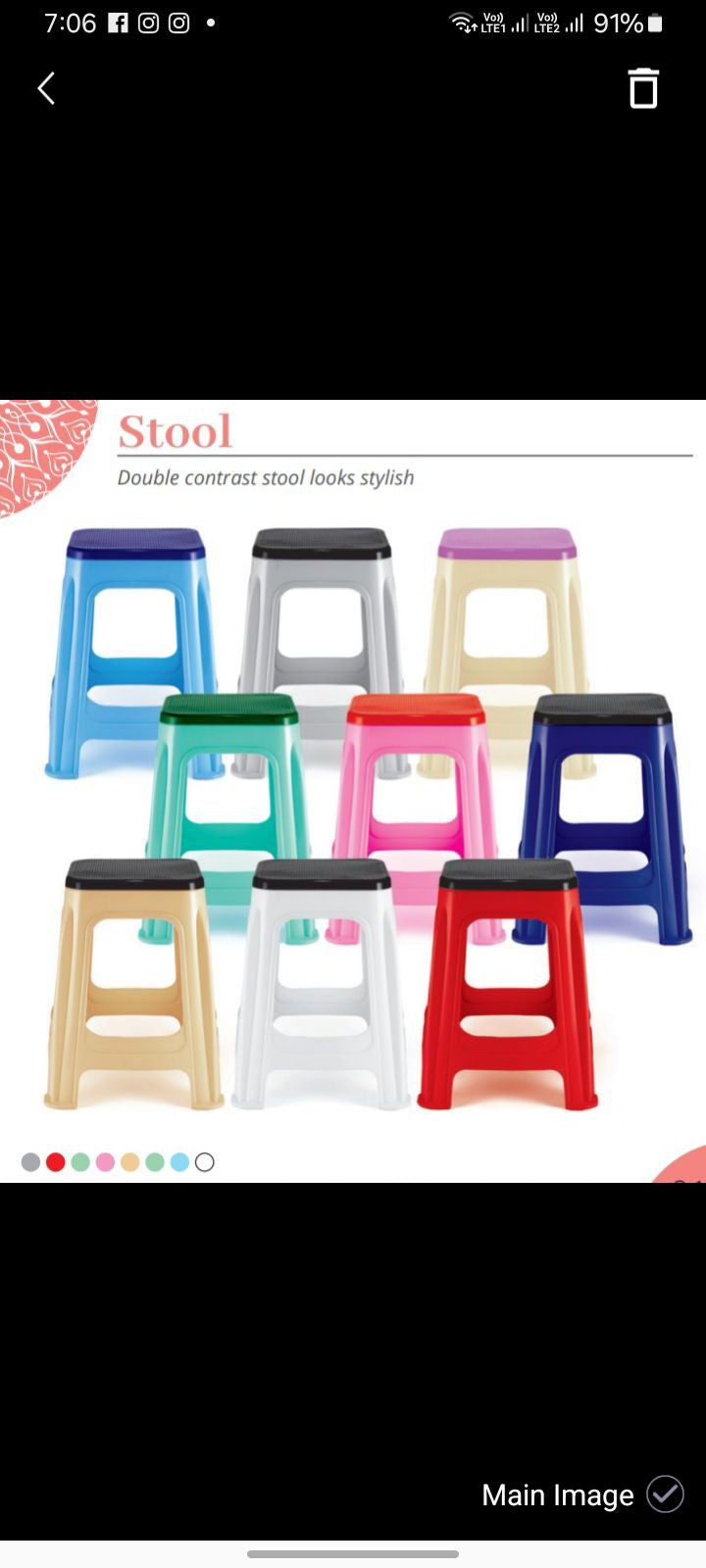 PLASTIC STOOL ( height is 20 Inches and Width 11.5 inches)