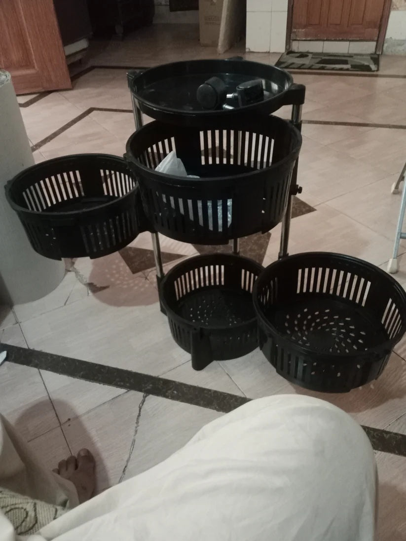 Plastic Movable Round Shape Vegetable Trolley In (3-4-5) Layers